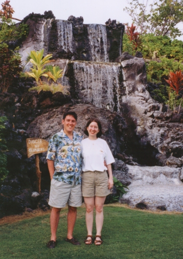 Christine and I at a picturesque spot at the Kona Village resort on the Big Island